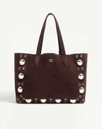 Valentino Garavani Medium Nellcôte Suede Shopping Bag