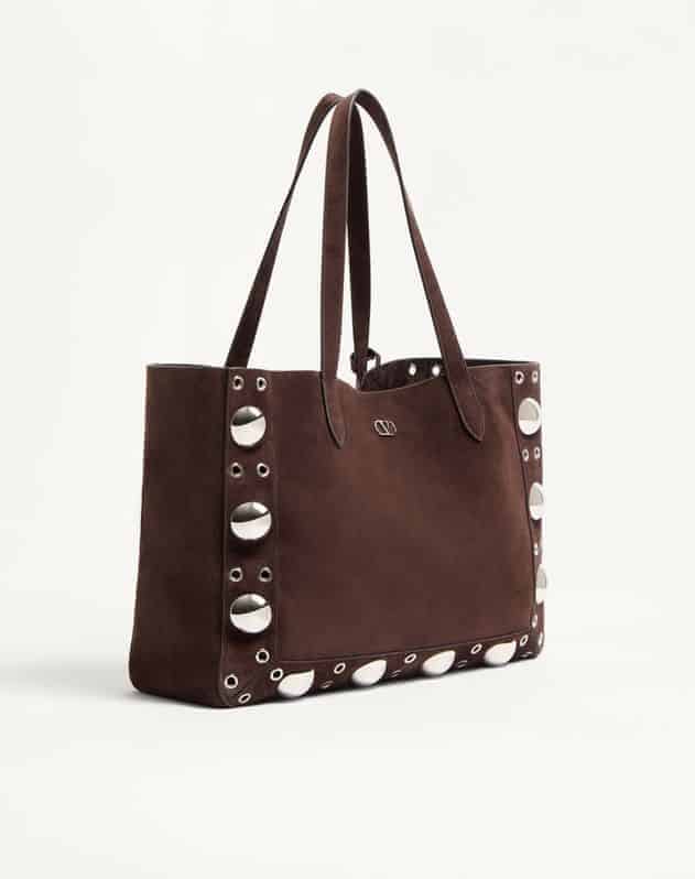 Valentino Garavani Medium Nellcôte Suede Shopping Bag