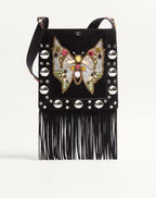 Valentino Garavani Nellcôte Embroidered Shoulder Bag With Fringes
