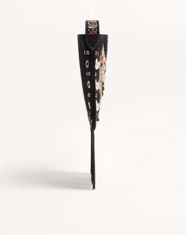 Valentino Garavani Nellcôte Embroidered Shoulder Bag With Fringes