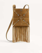 Valentino Garavani Nellcôte Small Shoulder Bag In Suede With Fringes