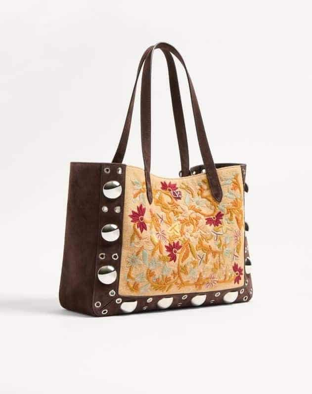 Valentino Garavani Nellcôte Medium Embroidered Shopping Bag