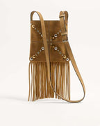 Valentino Garavani Nellcôte Small Shoulder Bag In Suede With Fringes