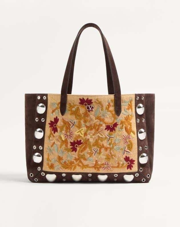 Valentino Garavani Nellcôte Medium Embroidered Shopping Bag
