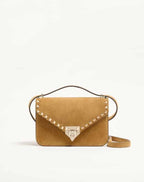Valentino Garavani Rockstud Small Shoulder Bag In Suede