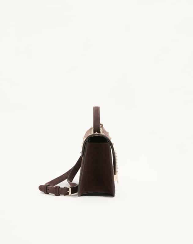 Valentino Garavani Rockstud Small Shoulder Bag In Suede