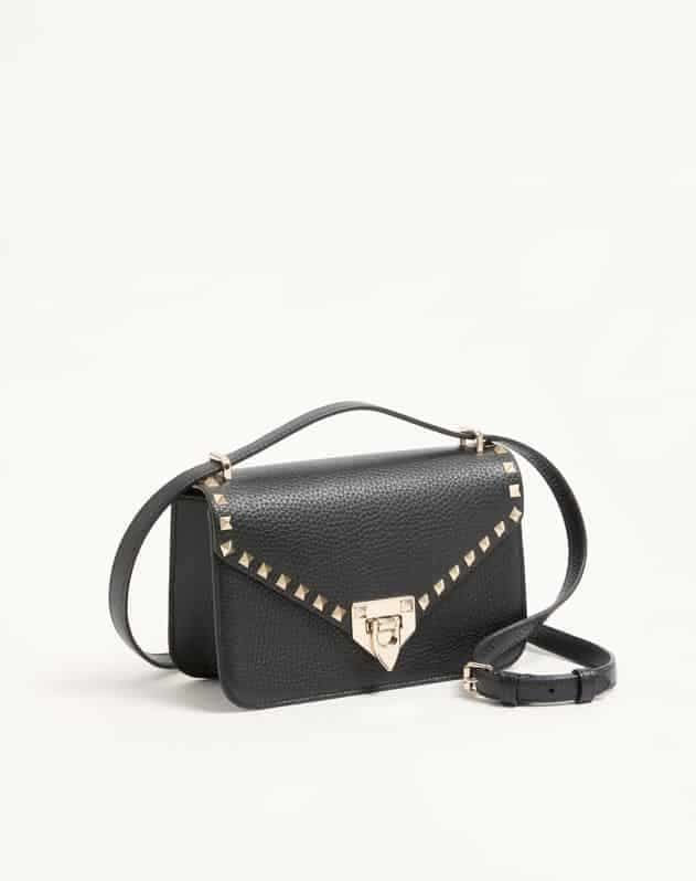 Valentino Garavani Rockstud Small Shoulder Bag In Suede