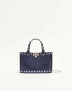 Valentino Garavani Rockstud Mini Shopping Bag In Laminated Calfskin