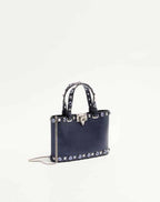 Valentino Garavani Rockstud Mini Shopping Bag In Laminated Calfskin