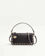 Small Rockstud Grainy Calfskin Crossbody Bag