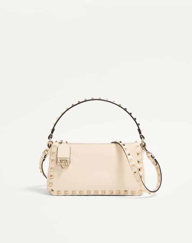 Small Rockstud Grainy Calfskin Crossbody Bag