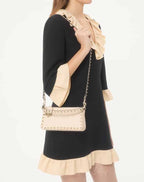 Small Rockstud Grainy Calfskin Crossbody Bag