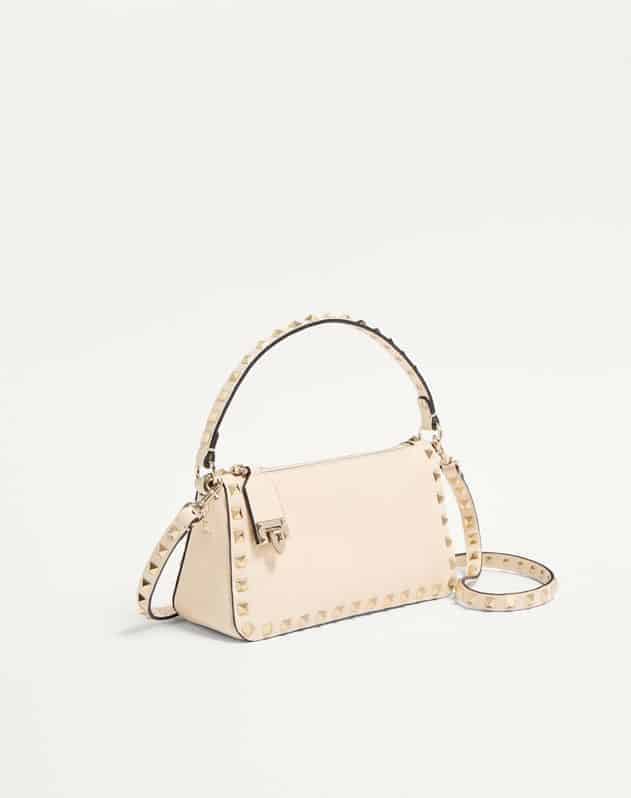 Small Rockstud Grainy Calfskin Crossbody Bag