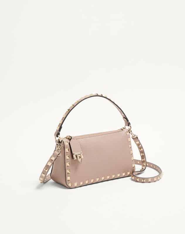 Small Rockstud Grainy Calfskin Crossbody Bag