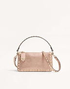 Valentino Garavani Rockstud Small Crossbody Bag In Laminated Grainy Calfskin Leather