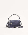 Valentino Garavani Rockstud Small Shoulder Bag In Laminated Calfskin With Cabochon Stones
