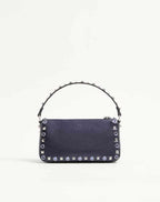 Valentino Garavani Rockstud Small Shoulder Bag In Laminated Calfskin With Cabochon Stones