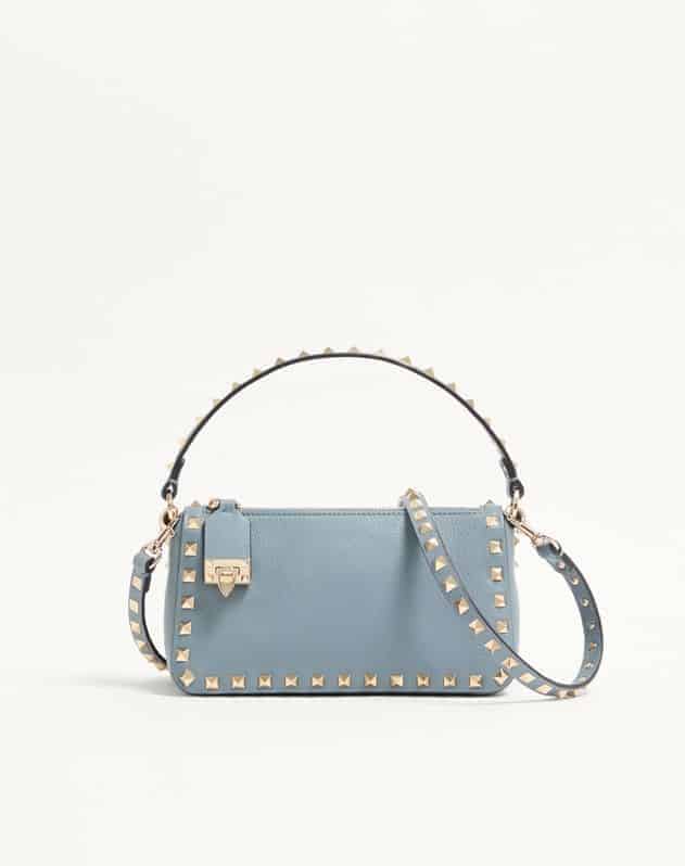Small Rockstud Grainy Calfskin Crossbody Bag