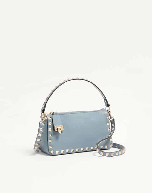 Small Rockstud Grainy Calfskin Crossbody Bag