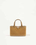 Rockstud mini suede shopping bag