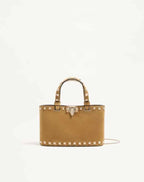Rockstud mini suede shopping bag