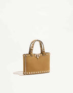 Rockstud mini suede shopping bag