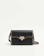 Small Rockstud Grainy Calfskin Crossbody Bag