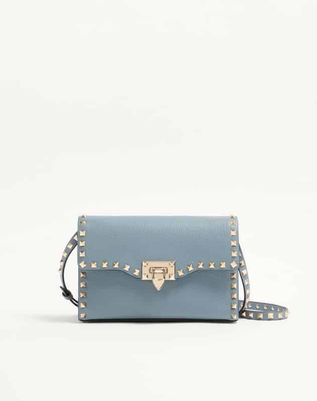 Small Rockstud Grainy Calfskin Crossbody Bag