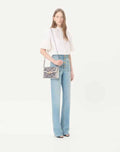 Valentino Garavani Rockstud Small Shoulder Bag In Woven Fabric