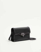 Small Rockstud Grainy Calfskin Crossbody Bag