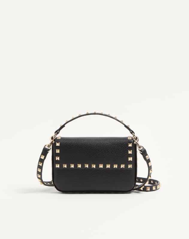 Rockstud Grainy Calfskin Pouch