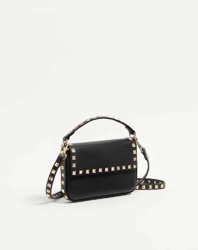 Rockstud Grainy Calfskin Pouch