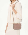 Rockstud Grainy Calfskin Pouch