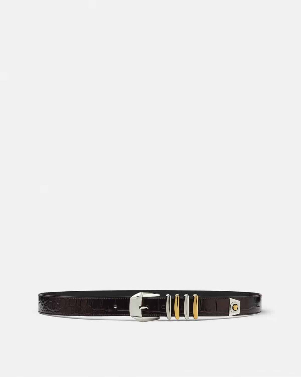 Versace Medusa Heritage Croc-Effect Leather Belt