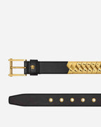 Versace Medusa Braided Leather Belt