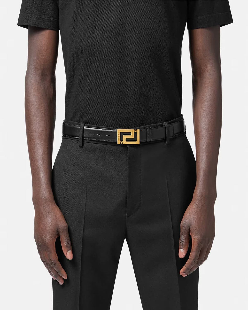Versace Greca Buckle Leather Belt