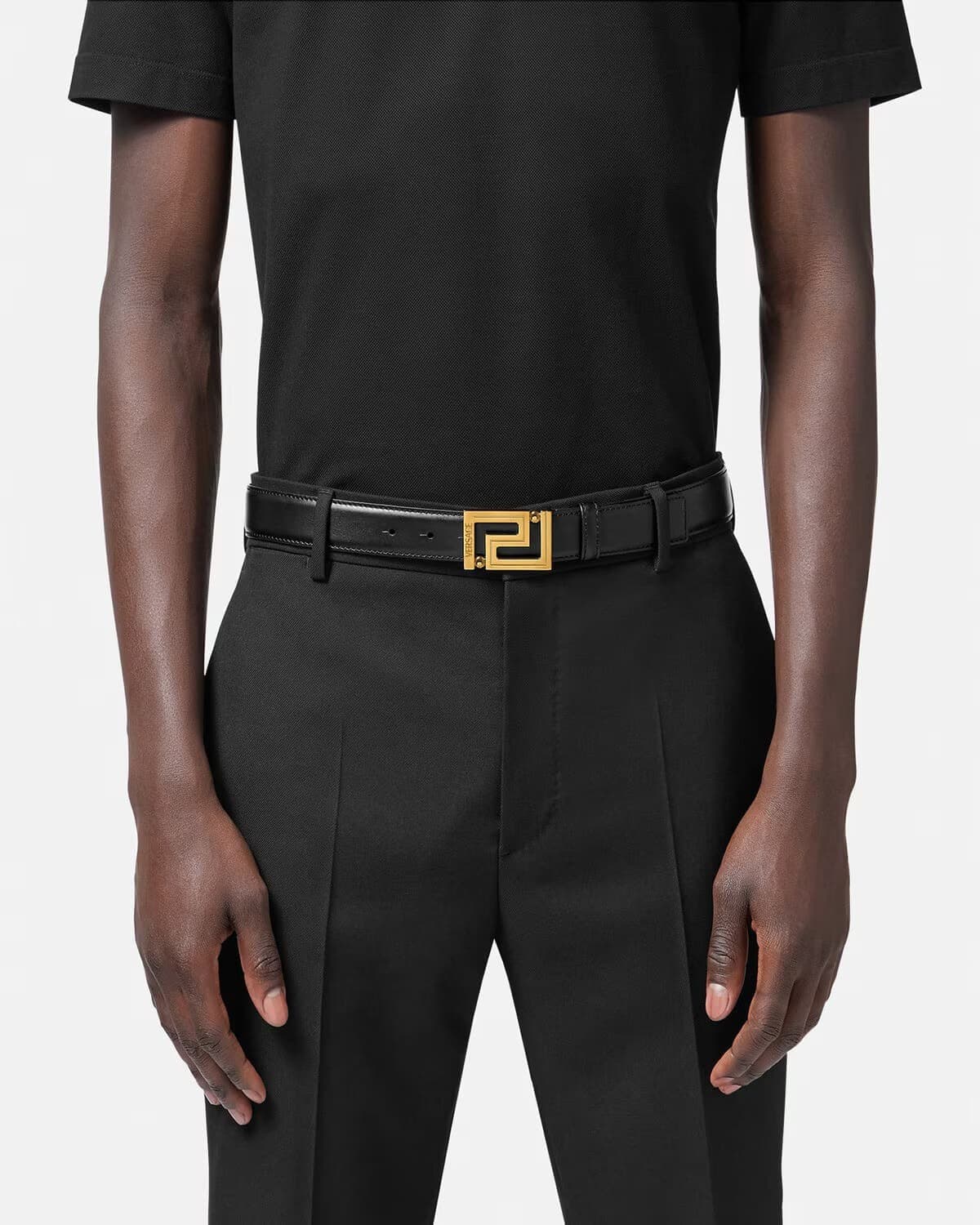 Versace Greca Buckle Leather Belt