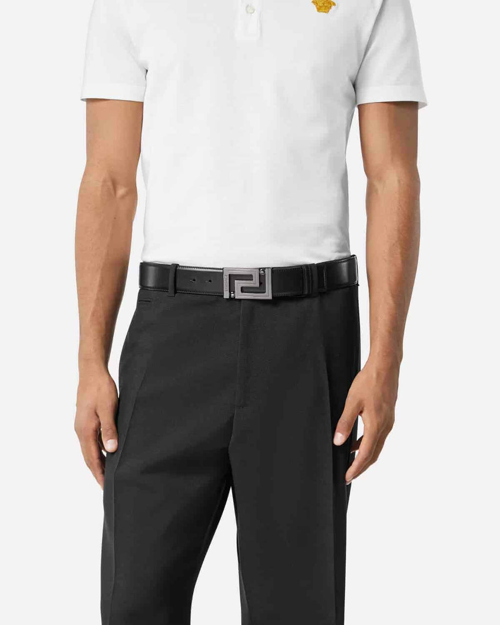 Versace Greca Buckle Leather Belt