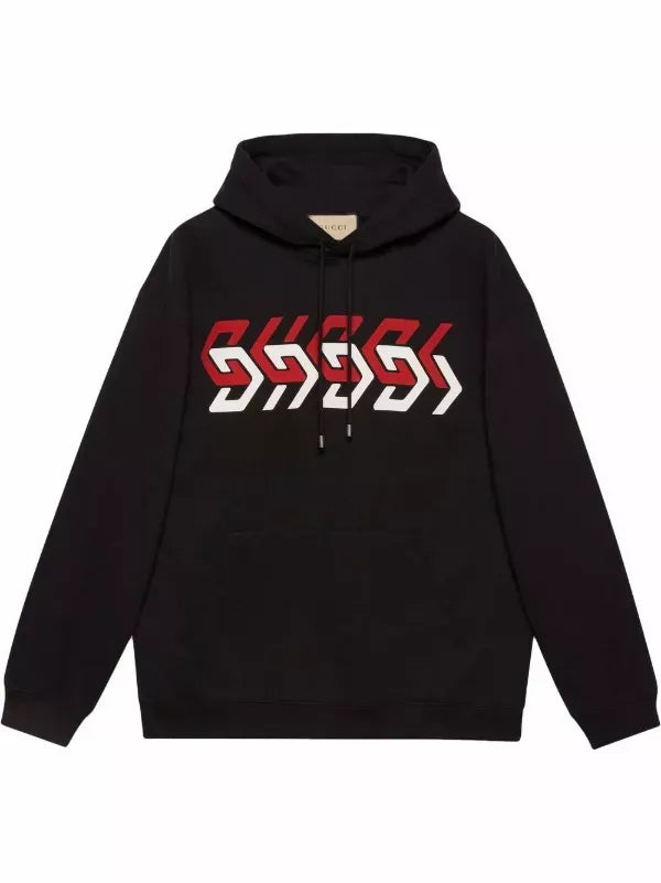 Gucci Mirrored-Print Cotton Hoodie