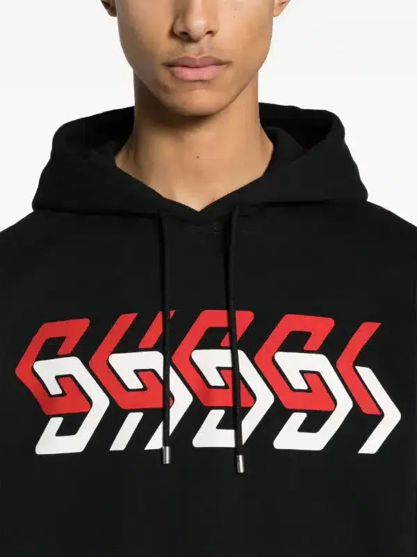 Gucci Mirrored-Print Cotton Hoodie