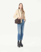 Valentino Garavani Djuna Medium Chain Bag In Suede And Nappa With Chevron Pattern