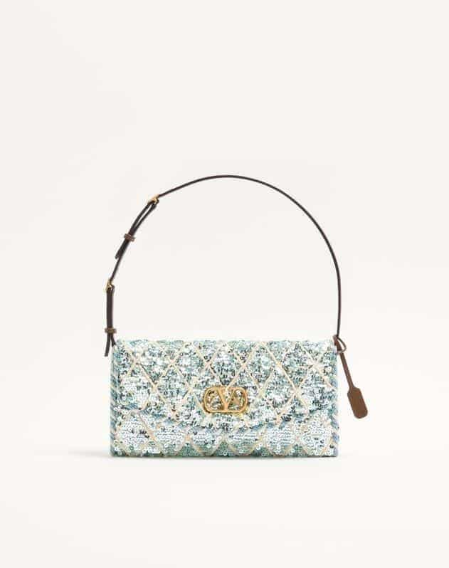 Valentino Garavani Devain Small Shoulder Bag With Rhombelle Embroidery