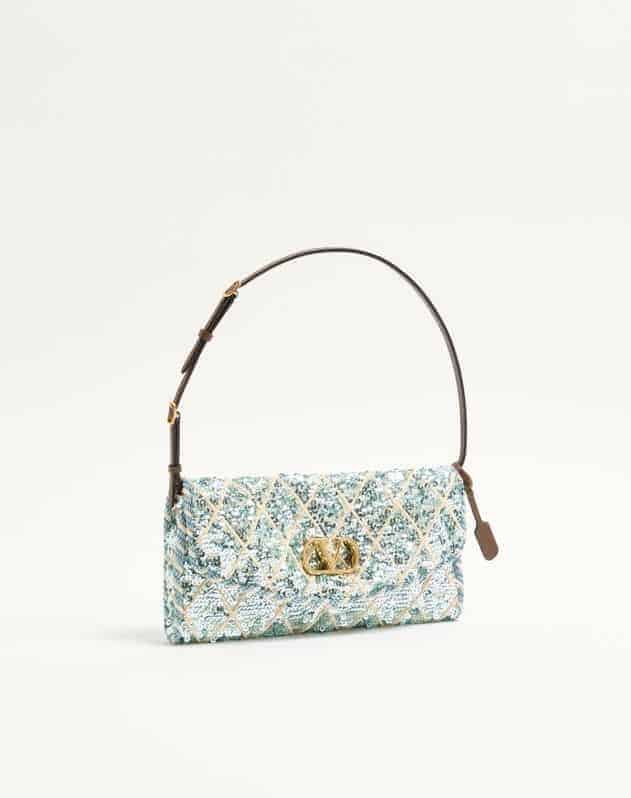 Valentino Garavani Devain Small Shoulder Bag With Rhombelle Embroidery