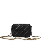 Black Quilted Lambskin Flap Bag Pearl Crush Gold Hardware