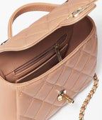 CHANEL flap bag in beige quilted lambskin