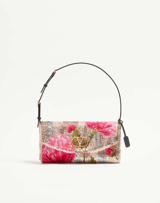 Valentino Garavani Devain Small Embroidered Shoulder Bag