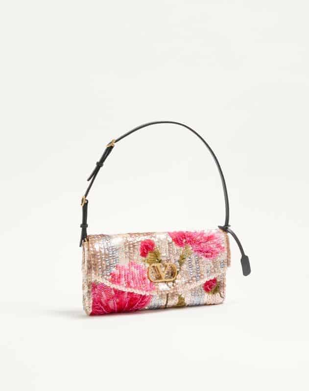 Valentino Garavani Devain Small Embroidered Shoulder Bag