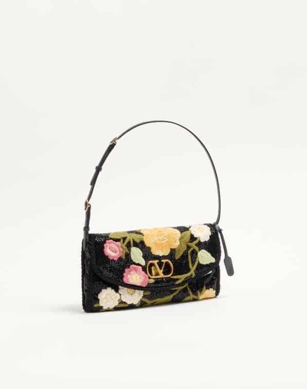 Valentino Garavani Devain Small Embroidered Shoulder Bag