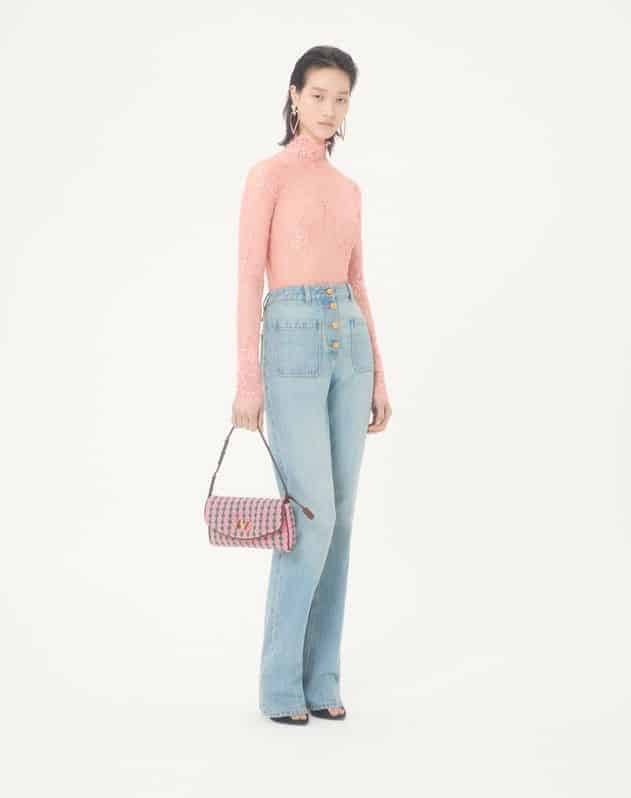 Valentino Garavani Devain Small Shoulder Bag In Crochet Fabric