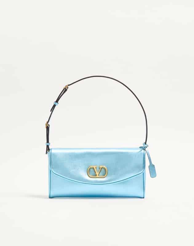 Valentino Garavani Devain Small Shoulder Bag In Laminated Nappa Leather